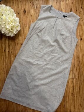 Ann Taylor Light Gray Shift Dress with Keyhole Detail